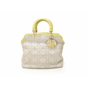 Christian Dior bag calfskin yellow green gray